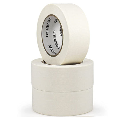 CHUANGSEED 3-Pack White Masking Tape General Purpose Beige Painters Tape 1.88 inch x 60 Yards for Basic Painting, Home, Office, School Stationery, Arts, Crafts and Decoration (White)