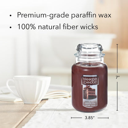 Yankee Candle Scented Candle, Chocolate Cake, Original Large Jar Candle, 110-150 Hours of Burn Time, 22 oz.