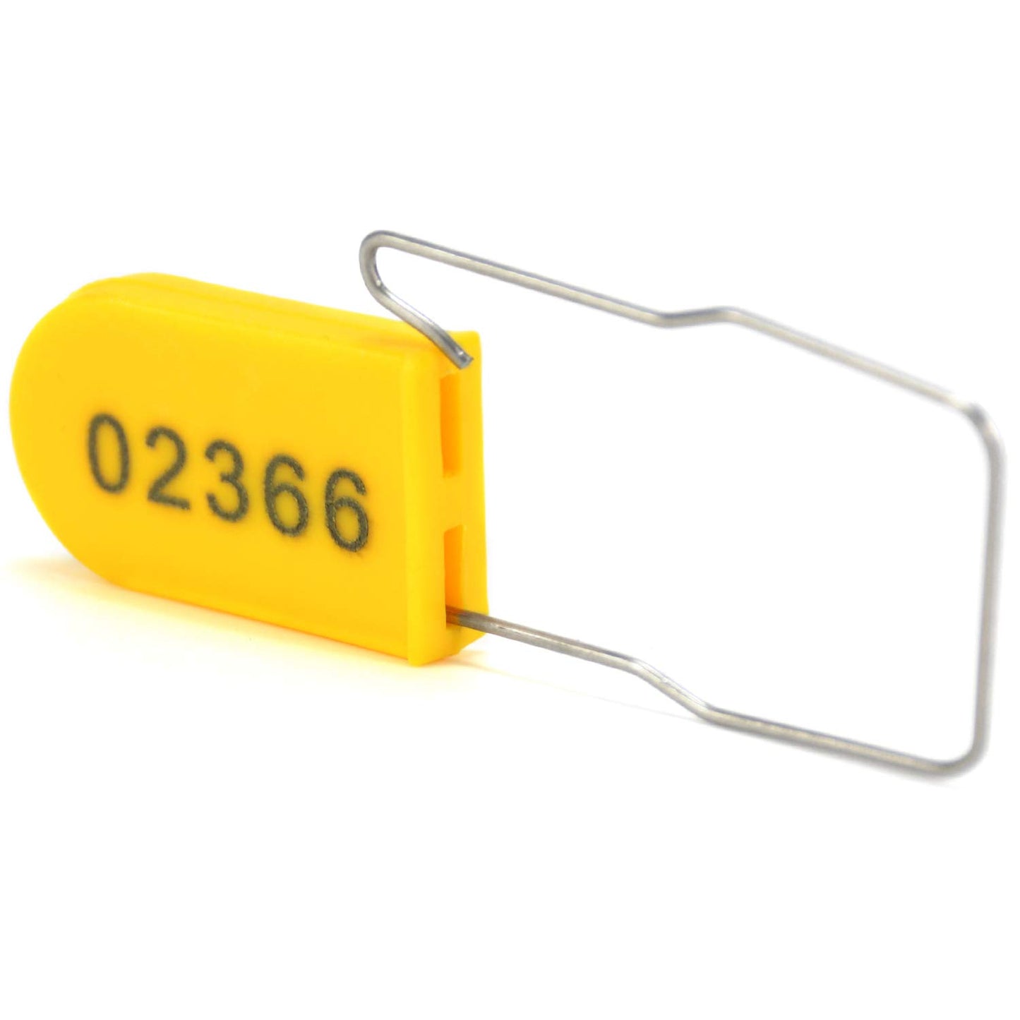 100 PCS Plastic Wire Padlocks, Numbered Plastic Padlocks Security Seals Electric Meter Seal Disposable Anti-Tamper Locks, Yellow
