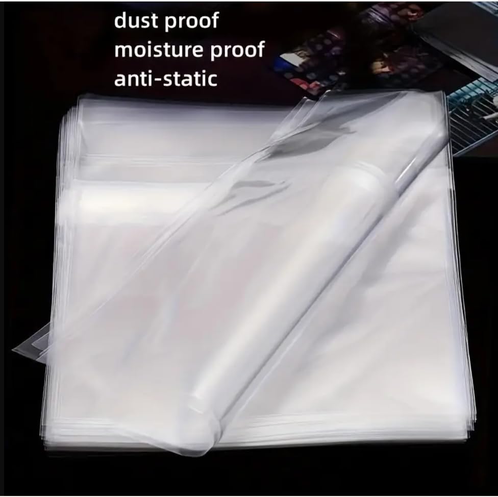 50 Vinyl Record Sleeves Set – 25x Inner + 25x Outer Sleeves – Anti-Static, Acid-Free, 12 Inch LP Protective Covers for Singles, Doubles & Gatefolds