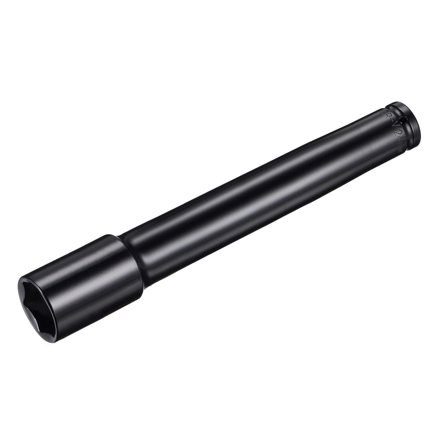 uxcell 1/2" Drive by 24mm Deep Impact Socket, Heat-Treated CR-V Steel 8" Length, 6-Point Metric Sizes