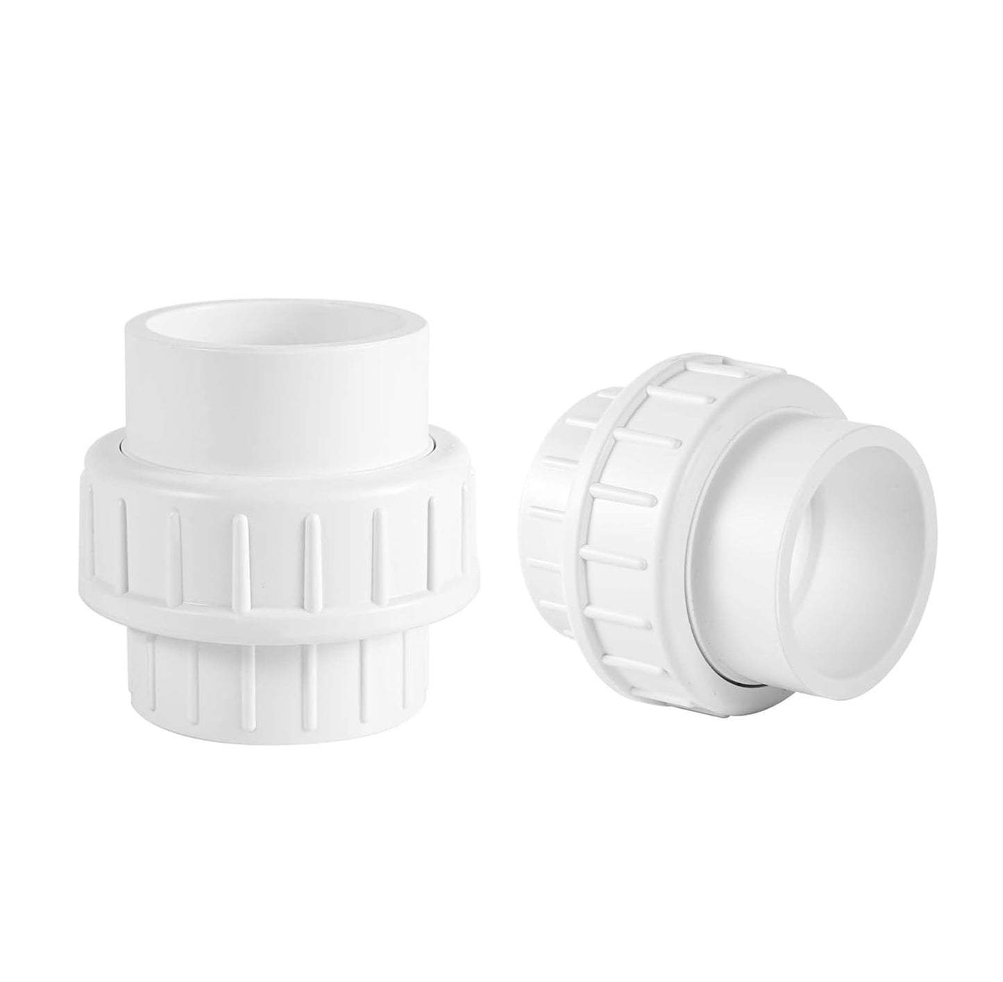2 Pack PVC Union Pipe Fitting, 2 inch PVC Slip Union Coupling Adapter, Suitable Accessories for Swimming Pool and Outdoor Plumbing Applications