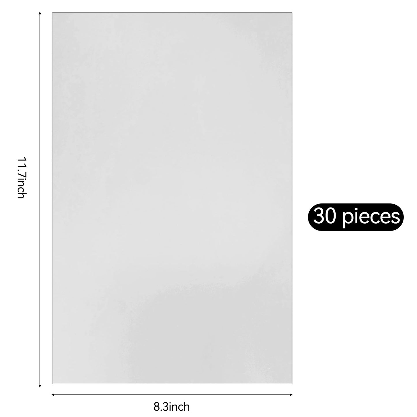 30 Sheets Metallic Silver Cardstock Paper - A4 Size (250gsm), Mirror Finish Silver Foil Board for Crafting, Invitations, and Decorations - Die Cut and Plotter Compatible