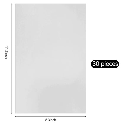 30 Sheets Metallic Silver Cardstock Paper - A4 Size (250gsm), Mirror Finish Silver Foil Board for Crafting, Invitations, and Decorations - Die Cut and Plotter Compatible