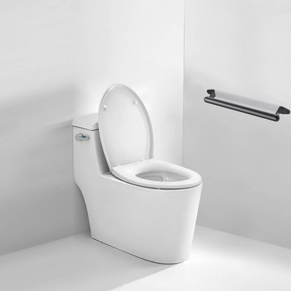 SELEWARE Door Pull Handle, 17 Inch Solid Metal Gate Handle for Sliding Barn Garage Door, Heavy Duty Grab Bar Hardware for Indoor Outdoor Playground Stairs Safety Handle, Black