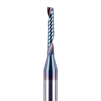 SpeTool O Flute Spiral Upcut Router Bits with 1/8" Cutting Diameter 1/4 Shank, Carbide Single 1 Flute End Mill with Coating Extreme Tool Life for CNC Aluminium Cutting Carving Engraving Tool