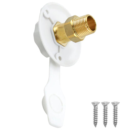 VIKKSAER RV Brass Water Inlet Connection Kit, 1/2" NPT Male with Check Valve, City Water Connection Inlet for RV Camper Motorhome Trailer Marine (6 Pieces)