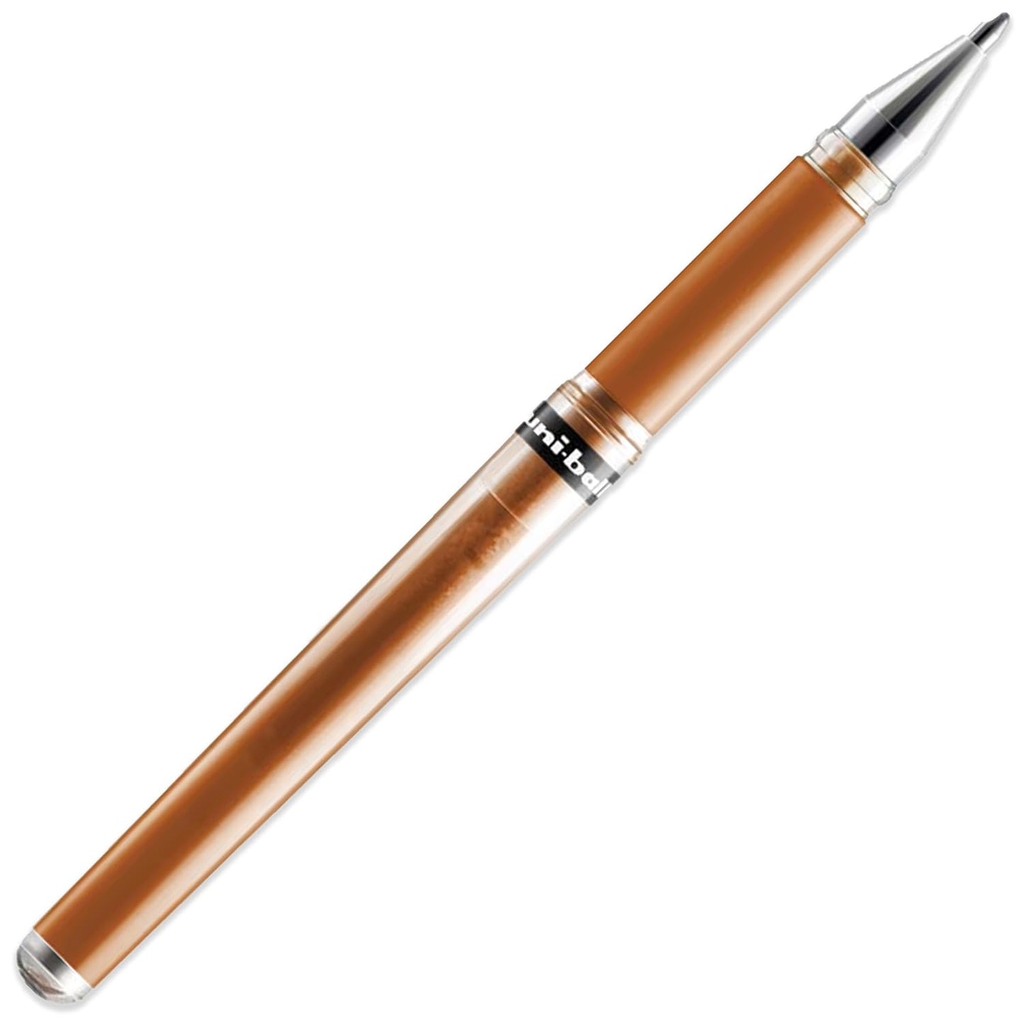 uni-ball Signo Pen - UM-153 Broad Metallic Gel Ink Rollerball - Metal 1.0mm Tip Nib - Rubber Grip - In Gift Box (Pack of 6, Bronze)