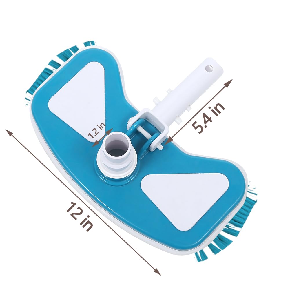 Butterfly Pool Vacuum Head with Side Brushes, Swimming Pool Suction Vacuum Head Brush Cleaner for Above Ground & In-Ground Swimming Pools, Spas (Blue)