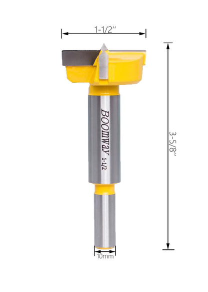 Boomway Forstner Drill Bit (1-1/2'' | 38.1mm) with YG6X Carbide, Suitable for fine Woodworking, Cabinet Making, etc