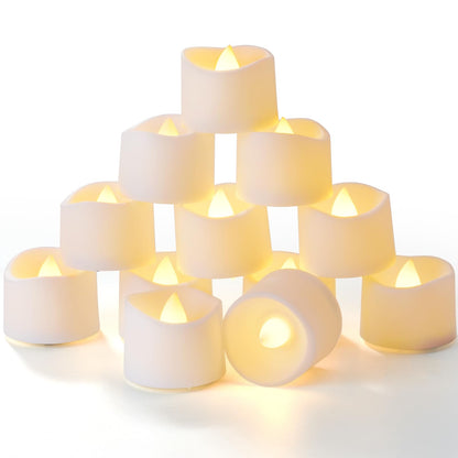 24 Pack LED Timer Tealights Flameless Flickering Tea Lights Candles with Timer, Warm White Light…