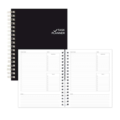 Blueline Undated Task Planner, Duvet Laminated Cover, Black, 9.25" x 7.25", 270 Pages (B310B.81)