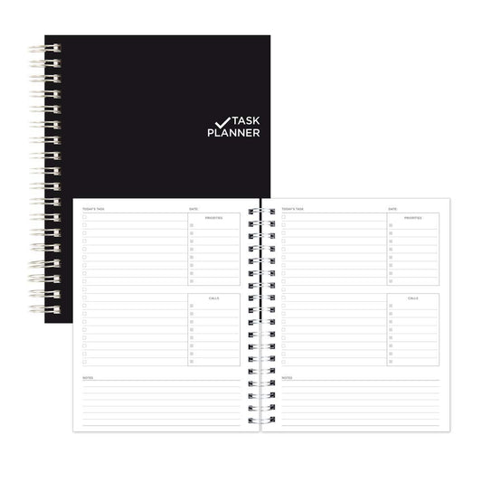 Blueline Undated Task Planner, Duvet Laminated Cover, Black, 9.25" x 7.25", 270 Pages (B310B.81)