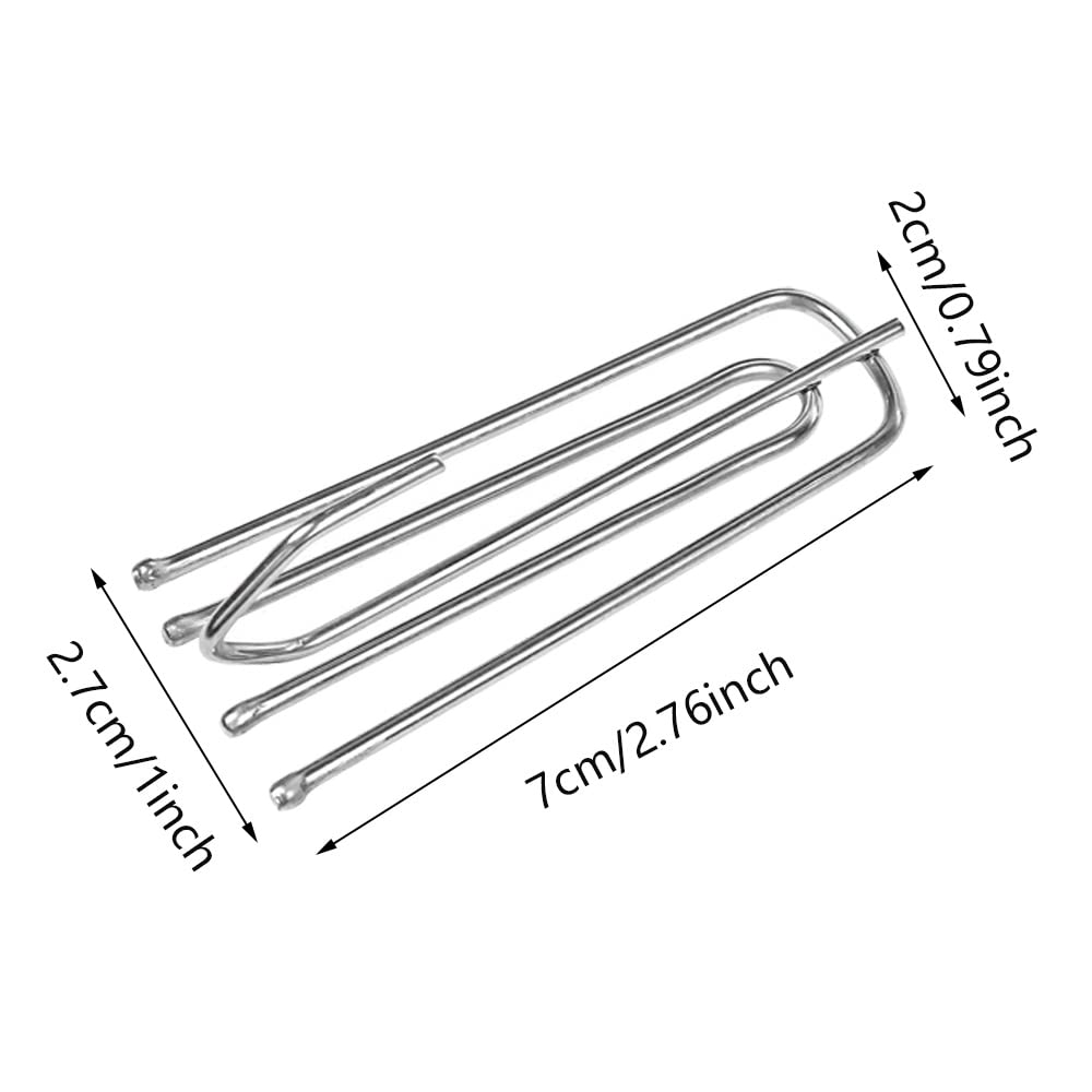 100 Pack Stainless Steel Shower Curtain Hooks Pleater Tape Hook Traverse 4 Prongs Pleat Pinch Metal Hooks Heavy Duty Clips Pin Drapery for Window Door and Shower Curtain