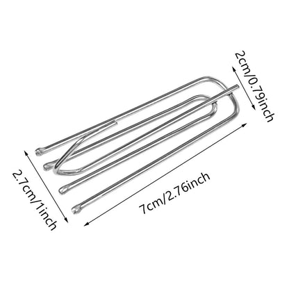 100 Pack Stainless Steel Shower Curtain Hooks Pleater Tape Hook Traverse 4 Prongs Pleat Pinch Metal Hooks Heavy Duty Clips Pin Drapery for Window Door and Shower Curtain