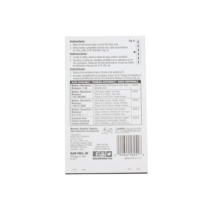 Wire Marker Book 120/240V 3 Phase 1-48