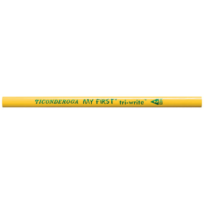 Ticonderoga My First Tri-Write Triangular Pencils, Primary Size, No:2 Soft Without Erasers, Wood-Cased, Black Writing, 36 Count (13084)
