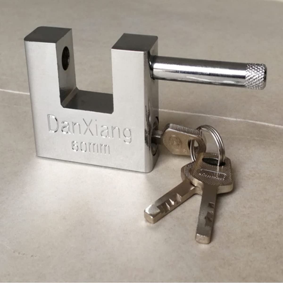 D-Shaped Heavy Duty Security Padlock with 3 Keys,Hardened Solid Steel Hardware Monoblock Lock,8mm Thick Shackle for Garages,Containers,Sheds, Lockers,Gates and Warehouse Protection Locks