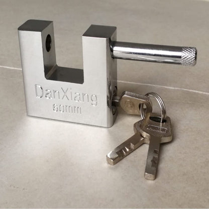 D-Shaped Heavy Duty Security Padlock with 3 Keys,Hardened Solid Steel Hardware Monoblock Lock,8mm Thick Shackle for Garages,Containers,Sheds, Lockers,Gates and Warehouse Protection Locks