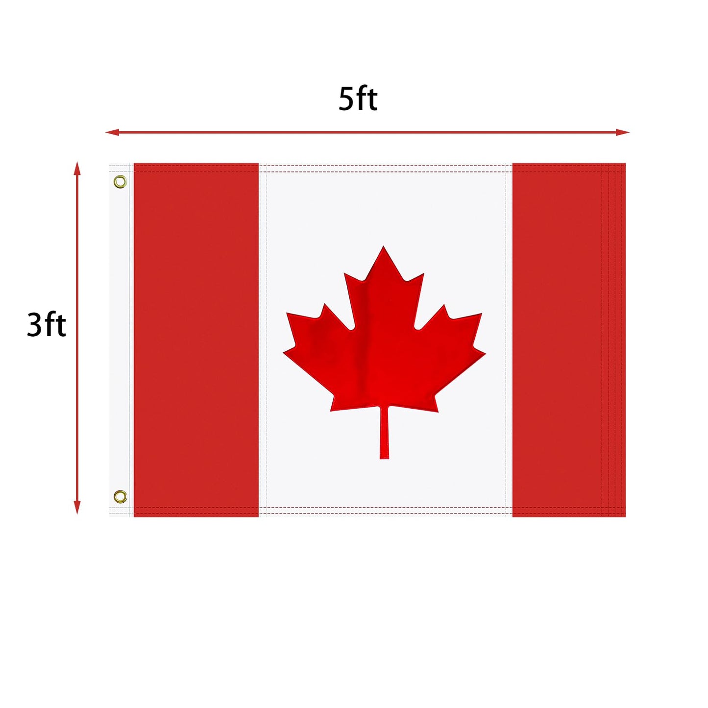 Canada flag Canadian Flag 3x5 FT Made Of 210D Heavy Duty Canada Flags with Embroidered Maple Leaf and Brass Grommets (36-Inch x 60-Inch (3x5 Ft)) (36-Inch x 60-Inch (3x5 Ft))