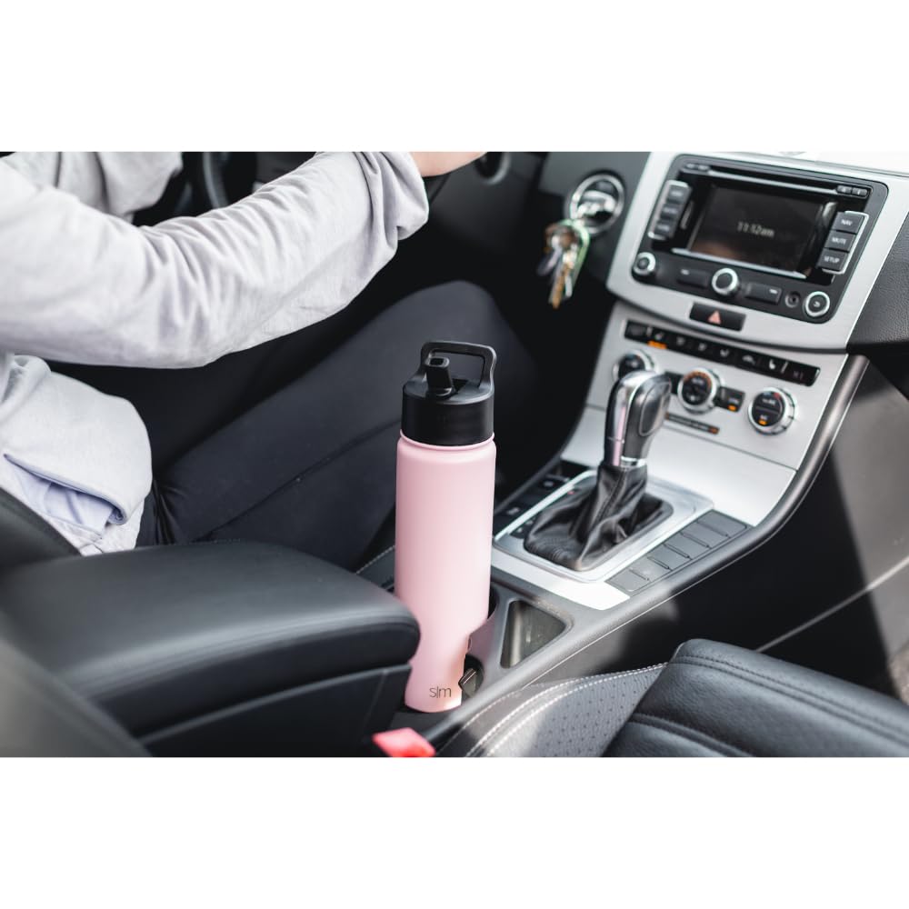 Simple Modern Water Bottle with Straw | Insulated Stainless Steel for Sports Gym | Summit Collection | 22oz | Almond Birch