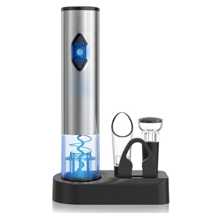CIRCLE JOY Electric Wine Openers Set, Battery Operated (Not Included) Cordless Automatic Corkscrew Opener Kit with Foil Cutter, Vacuum Stopper, Wine Aerator Pourer