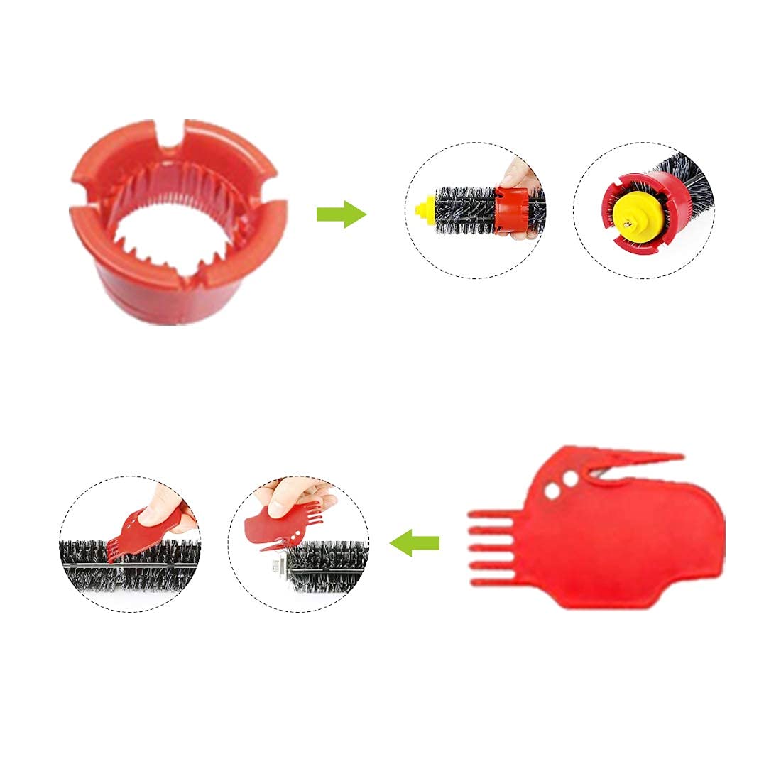 Replacement Parts for iRobot Roomba 600 610 620 650 675 677 692 671 694 691 Series Vacuum Cleaner Accessories Kit-Include 6 Side Brush,3 Filter,1 Front Caster Wheel,Bristle Brush and 3 Cleaning Tool