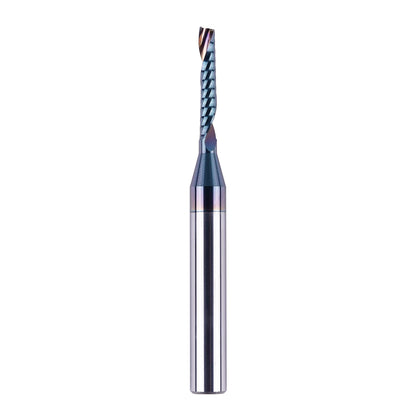 SpeTool O Flute Spiral Upcut Router Bits with 1/8" Cutting Diameter 1/4 Shank, Carbide Single 1 Flute End Mill with Coating Extreme Tool Life for CNC Aluminium Cutting Carving Engraving Tool