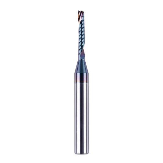 SpeTool O Flute Spiral Upcut Router Bits with 1/8" Cutting Diameter 1/4 Shank, Carbide Single 1 Flute End Mill with Coating Extreme Tool Life for CNC Aluminium Cutting Carving Engraving Tool