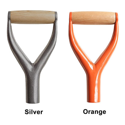 Shovel D Grip Handle,Garden Accessories Metal Shovel Replacement Handle with Wooden Grip,31mm Inside Diameter Snow Shovels Replacement Handles Spade Handles for Camp Garden Digging Raking Tool