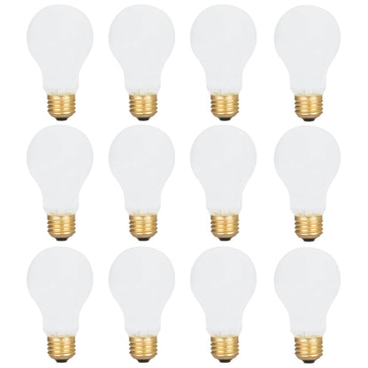 12 Pack 60 Watt A19 E26 Medium Base 130 Volt Incandescent Light Bulbs, Standard Household Bulbs for Ceiling Fan, Bedroom, Living Room