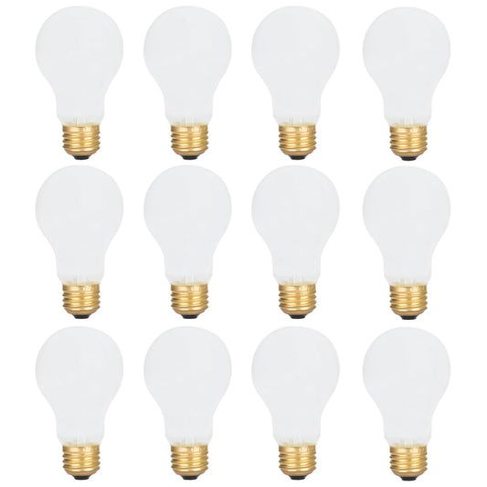 12 Pack 60 Watt A19 E26 Medium Base 130 Volt Incandescent Light Bulbs, Standard Household Bulbs for Ceiling Fan, Bedroom, Living Room