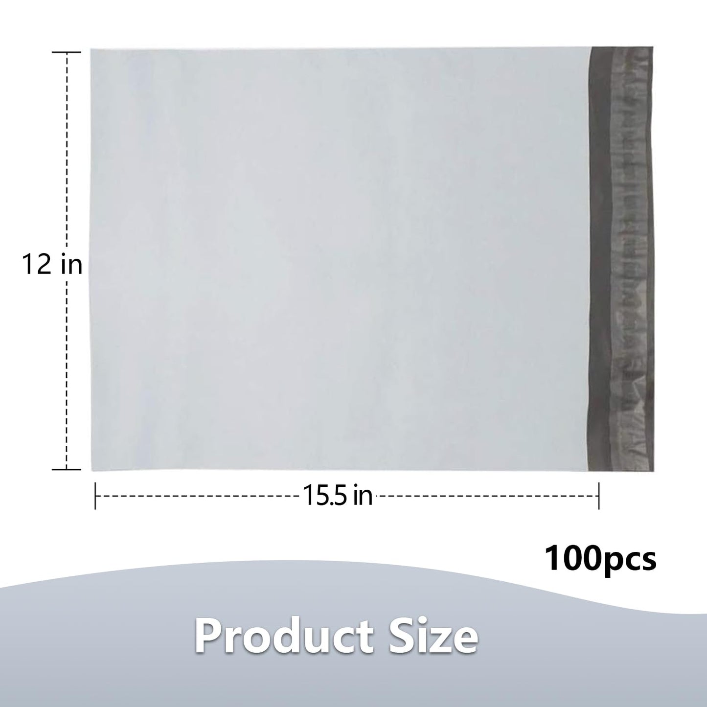 Poly Mailers12 x15.5 100 Pcs, Thickened Mailers, Envelopes Shipping Bags Self Sealing, Waterproof and Tear Proof Mailing Bags for Shipping, Packaging Bags White