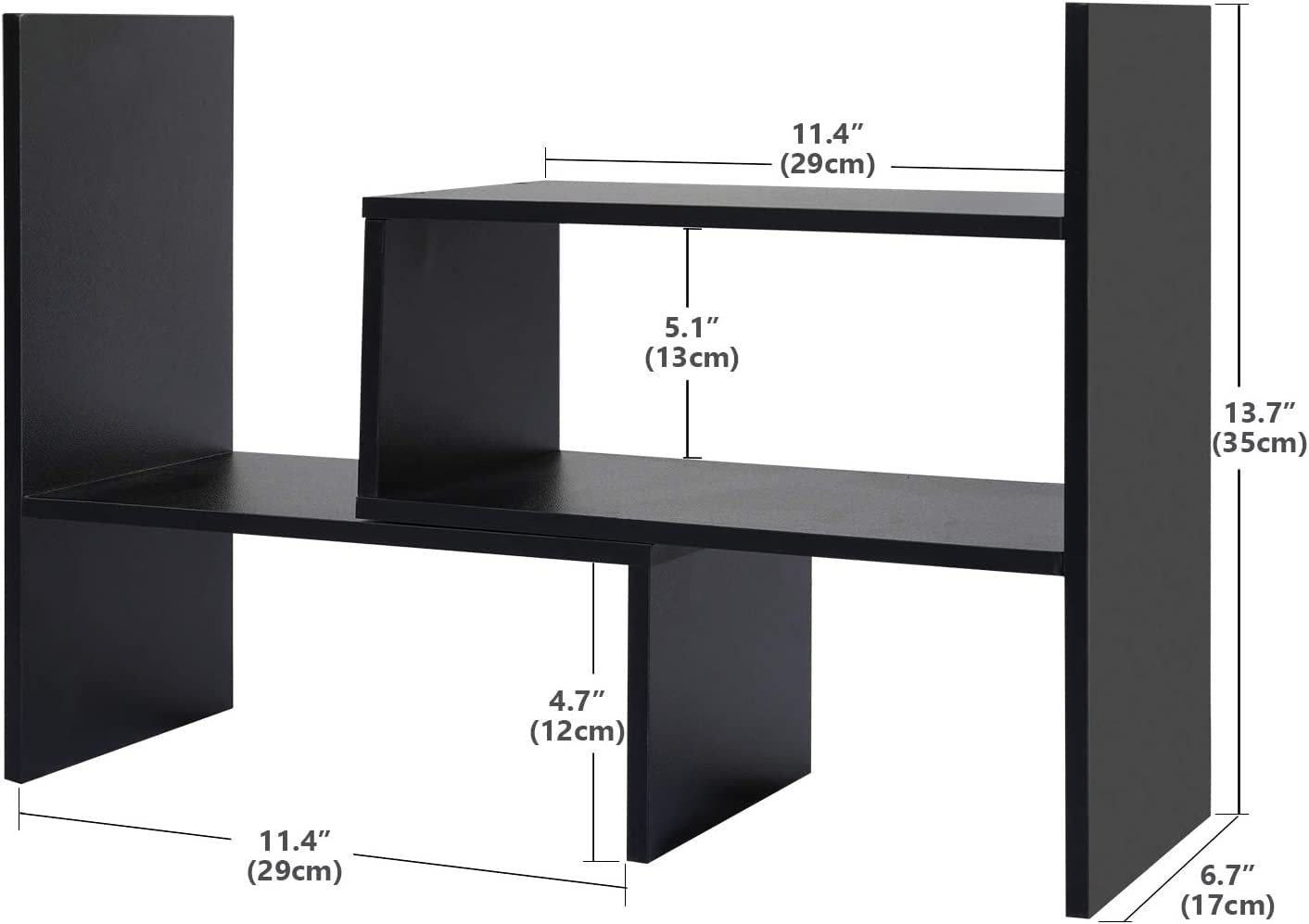 Adjustable Desktop Bookshelf Office Organizer Desk Storage Organizer Display Shelf Rack, Counter Top Bookcase