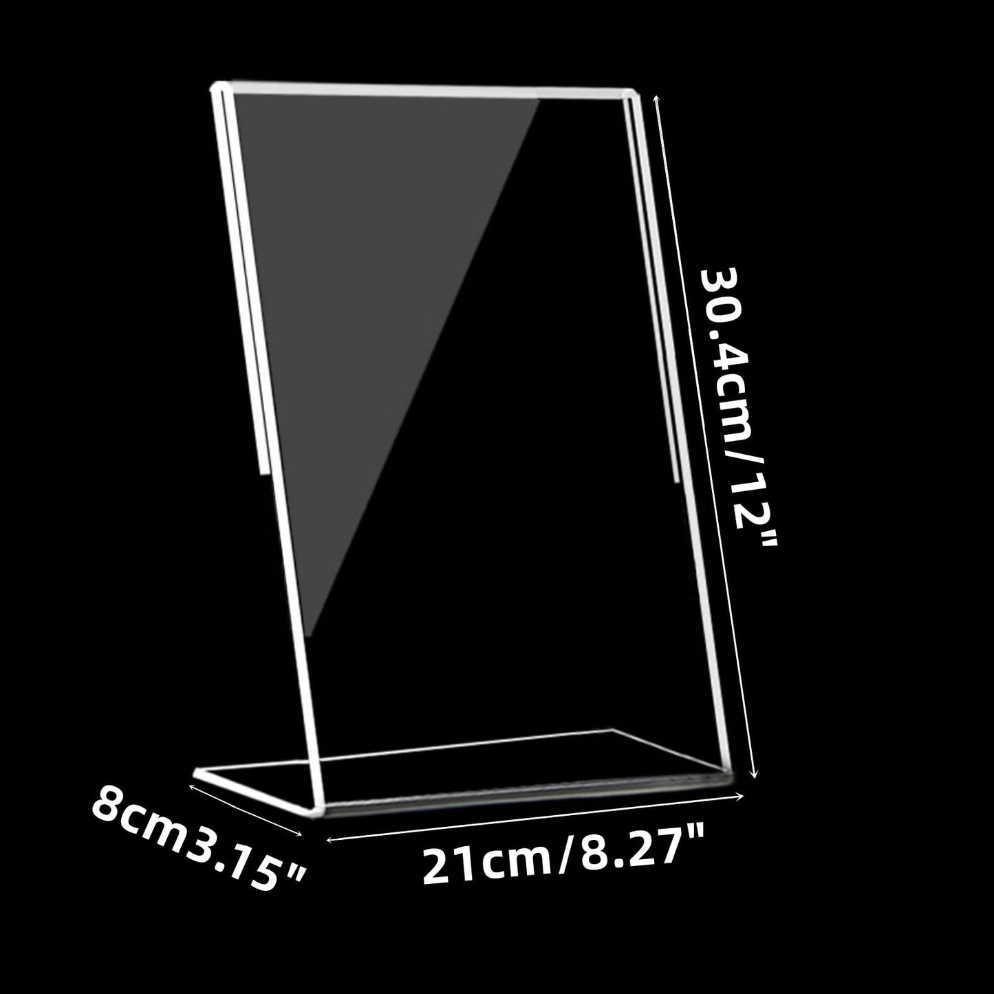 Acrylic Sign Holder 8.5 x 11 Inch, 3 Pack Clear Display Table Sign Stand, L-Shape Plastic Message Board Stand for Exhibition, Office, Store, Restaurant