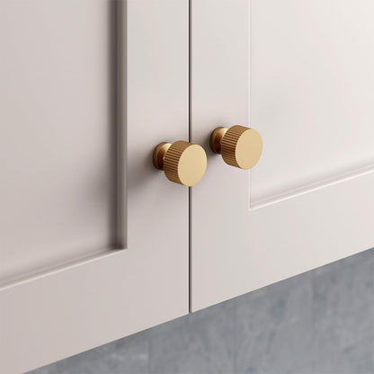 RZDEAL 6pcs Solid Brass Cabinet Knobs Pulls Cabinet Drawer Dresser Gold Knobs Modern Handles Knobs(1"x1"/25mmx25mm),Brushed Brass Finish
