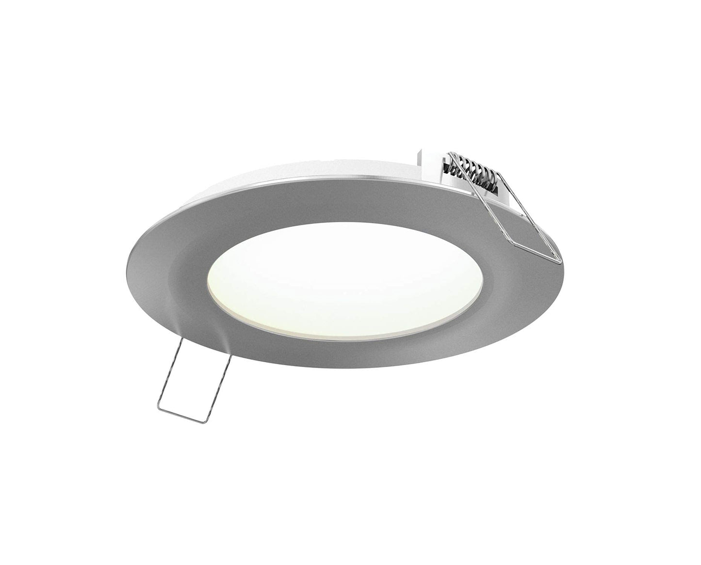 DALS 4 Inch Round Recessed Panel Light with Junction Box/Driver | CCT Color Selectable 2700K, 3000K, 3500K, 4000K, 5000K | 11W, 770 Lumens | Dimmable Pot Light | Wet Rated | ETL Certified | Silver
