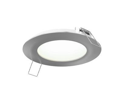 DALS 4 Inch Round Recessed Panel Light with Junction Box/Driver | CCT Color Selectable 2700K, 3000K, 3500K, 4000K, 5000K | 11W, 770 Lumens | Dimmable Pot Light | Wet Rated | ETL Certified | Silver