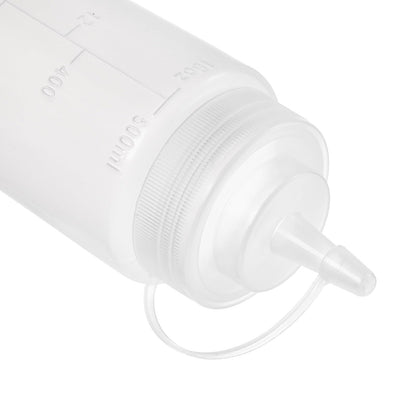 Bekith 12 Pack 16 Oz Plastic Squeeze Condiment Bottles with Twist On Cap Lids and Discrete Measurements, Wide Mouth Empty Squirt Bottle for Sauce, Ketchup, BBQ, Dressing, Paint, Pancake Art Dispenser