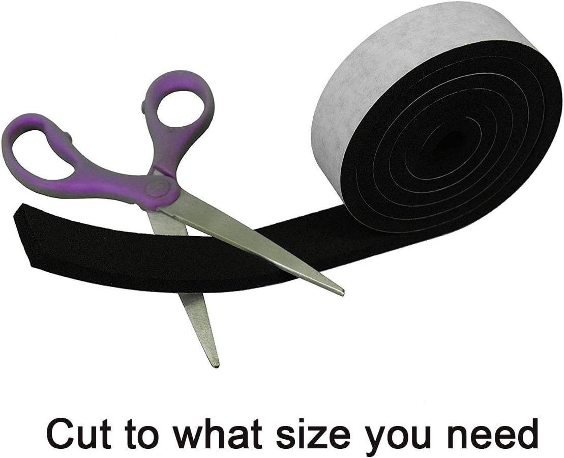 2 Rolls Self Adhesive Foam Strips 1/4in Thick x 2in Wide x 6.56Ft Long Foam Insulation Tape, Weather Stripping Door Seal Strip, Neoprene Weather Stripping High-Density Closed Cell Foam Tape Seal