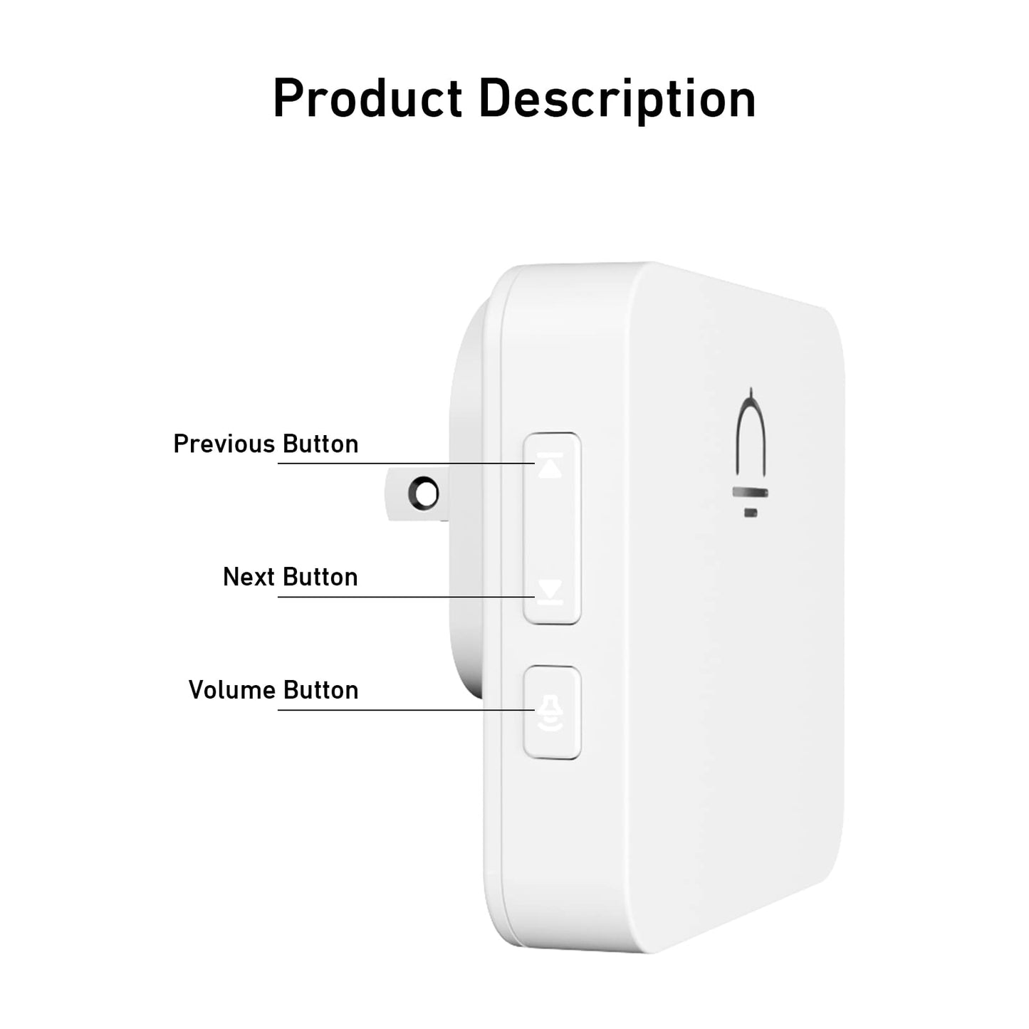 SECRUI Doorbell, Easy Installation Wireless Door Bell Kit with 1000FT Ultra-Long Range, 32 Chimes, 5 Volume Levels for Home, Classroom, Office-White