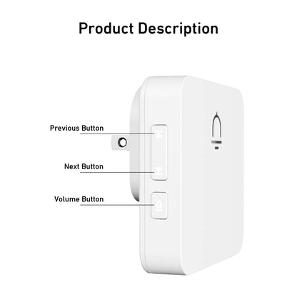 SECRUI Doorbell, Easy Installation Wireless Door Bell Kit with 1000FT Ultra-Long Range, 32 Chimes, 5 Volume Levels for Home, Classroom, Office-White