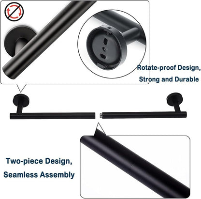 SAYAYO Bathroom Towel Rack Black Towel Bar 24 Inch Wall Mounted, SUS304 Stainless Steel Towel Holder for Kitchen (21 Inch Hanging Length)
