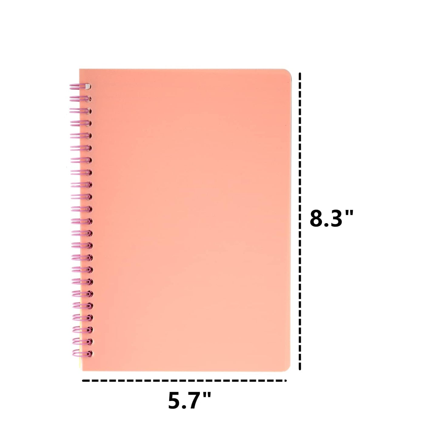 Dicunoy 8 Pack Spiral Notebooks, A5 Ruled Journals Notebooks 80 Sheets with Thick Plastic Hardcover, Cute Thick Notepads for Work, Teacher, Students, School, Women,7 Colors, 8.3" x 5.7"
