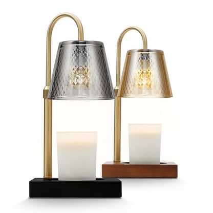 Candle Warmer Lamp with Timer & Adjustable Height, Dimmable Wax Melt Lamp for All Jar Sizes, 2/4/8H Timer, an Elegant and Creative Gift for Home Decor(Black)