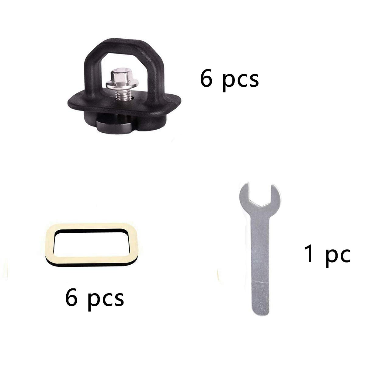 Tie Down Anchors 6Pcs Truck Bed Side Wall Anchor fit for 07-22 Chevy Silverado/GMC Sierra,15-22 Chevy Colorado/GMC Canyon DZ97903