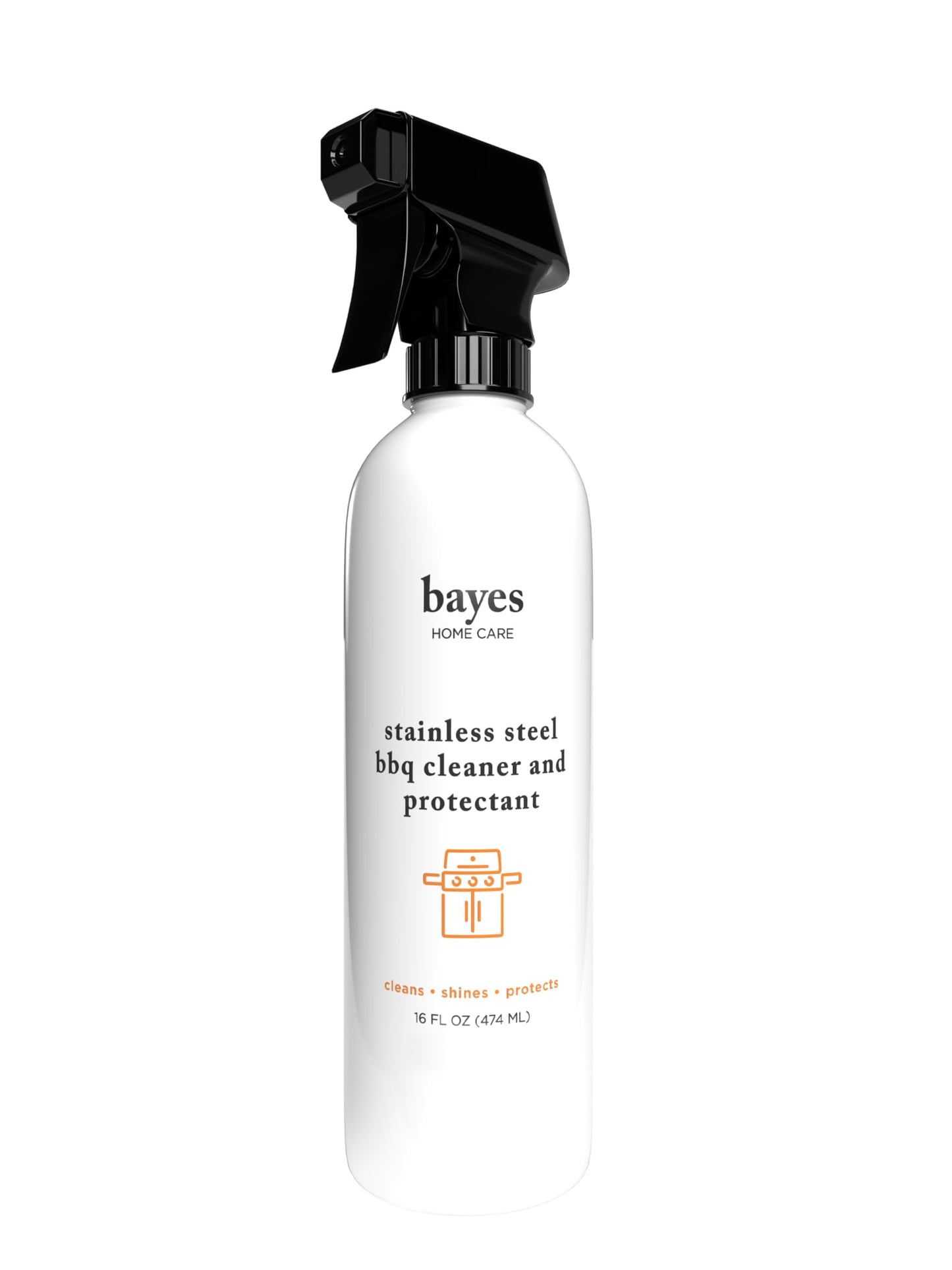 Bayes High-Performance Stainless Steel BBQ Exterior Cleaner and Protectant - Cleans, Shines and Protects Stainless Steel Barbecue Surfaces, Shields from Outdoor Elements - 16 oz