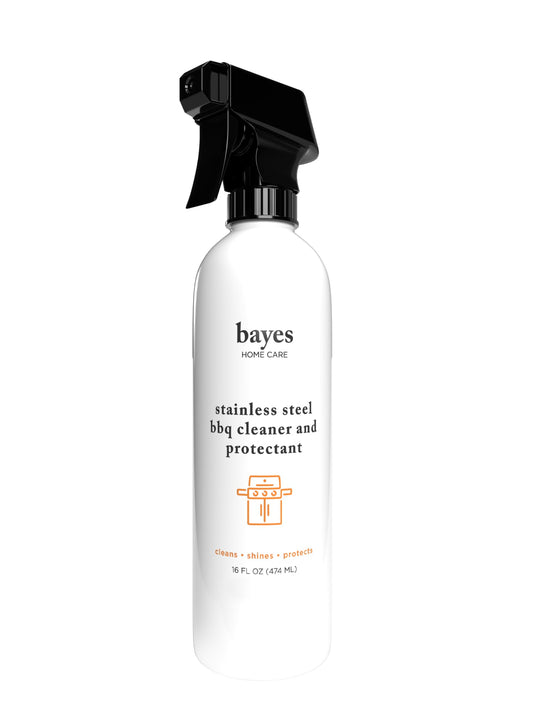 Bayes High-Performance Stainless Steel BBQ Exterior Cleaner and Protectant - Cleans, Shines and Protects Stainless Steel Barbecue Surfaces, Shields from Outdoor Elements - 16 oz