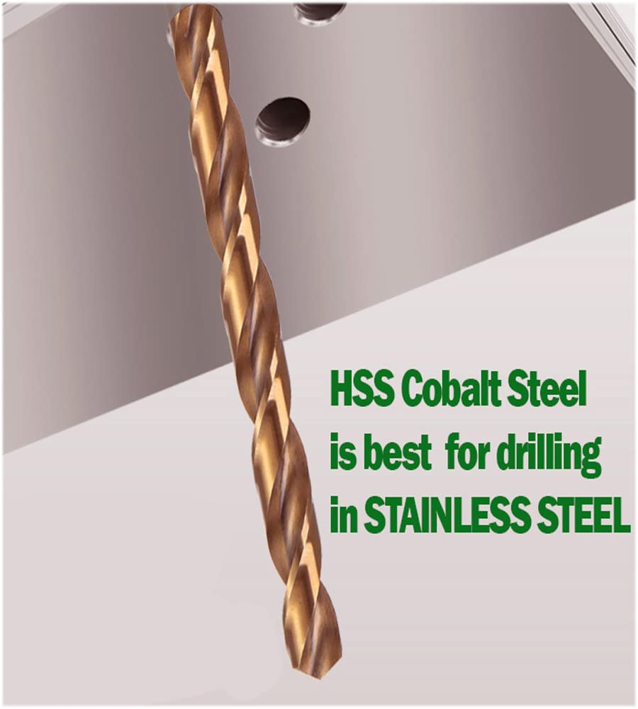 Hss Cobalt Drill Bit Set 3/16 in. x 6 in. Aircraft Extension Extra Long Deep Hole Drilling-5Pcs