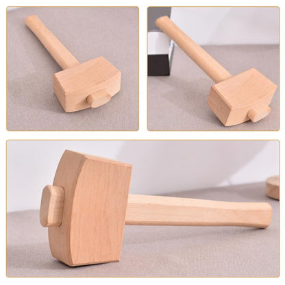 SEWACC Wooden Mallet for Woodworking and DIY Projects Beech Wood Handle Hammer with Ergonomic Grip Compact